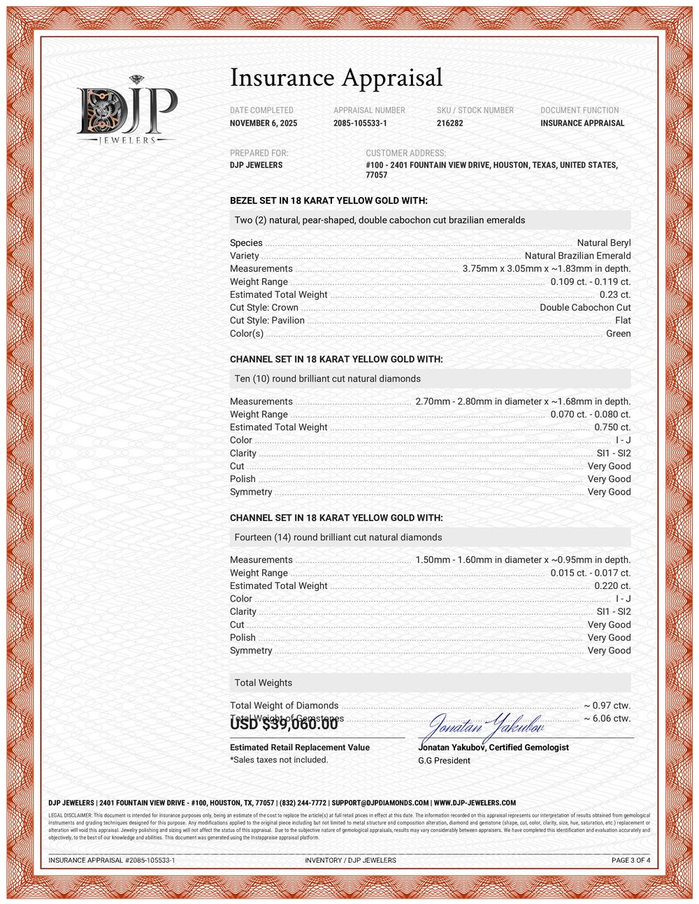 Vintage 18K Gold 5.83ct Sugarloaf Cabochon Grüner Smaragd Diamant Cocktail Ring im Angebot 6