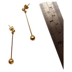 Vintage 1960s 18K Gold 750 Dangling Drop Earrings