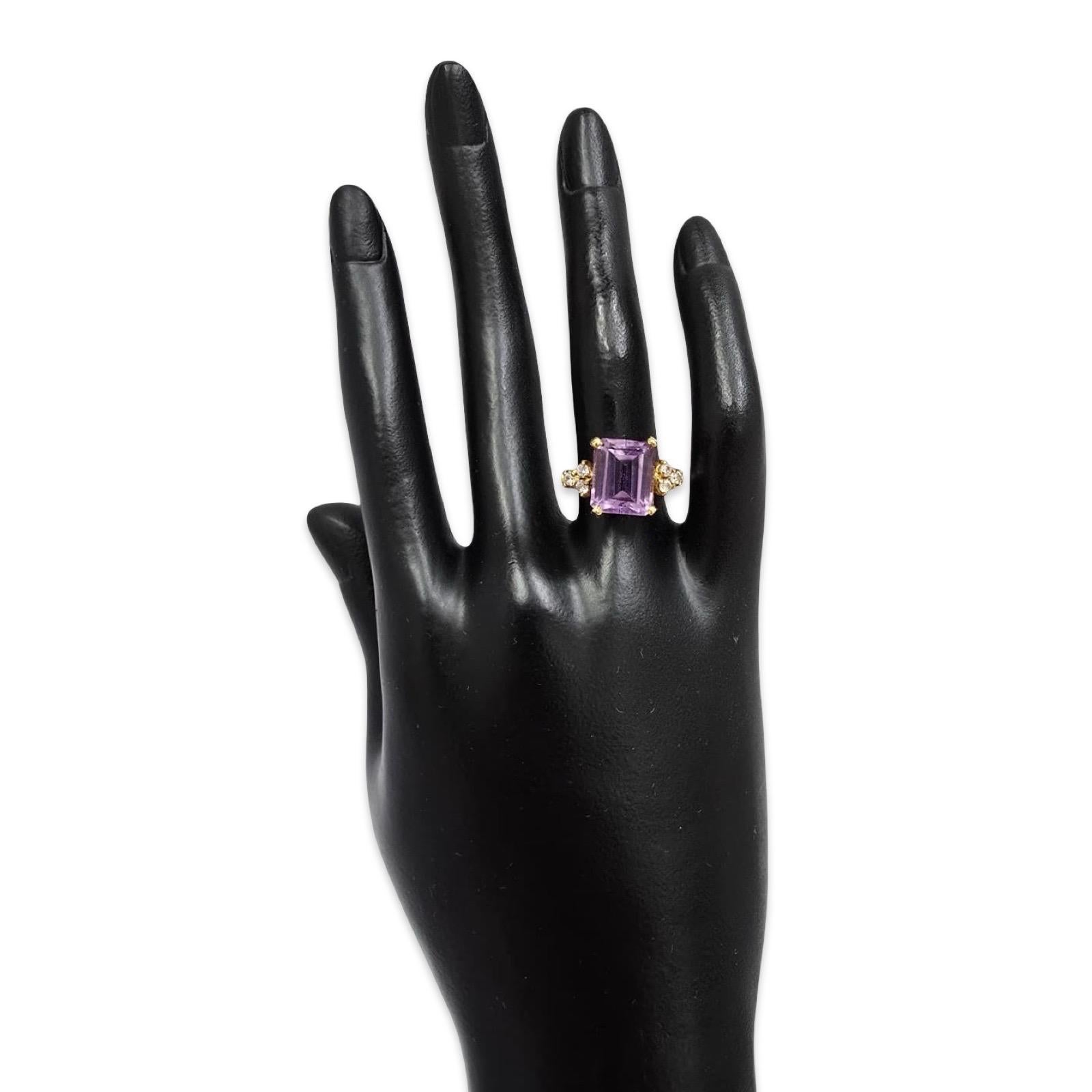 Donna Anello d'epoca in oro 18 carati con ametista e quarzo, Eleganza Art Déco in vendita