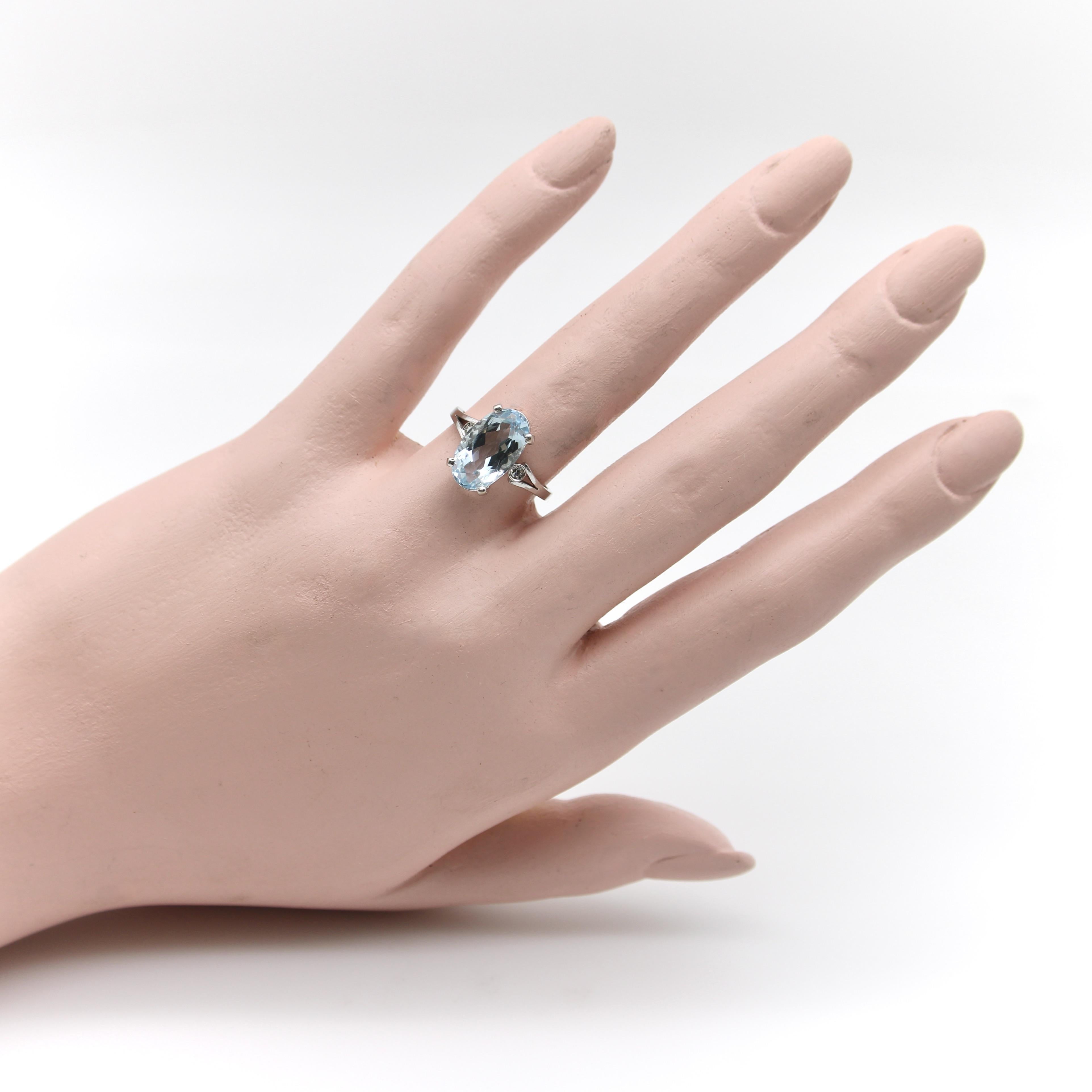 Vintage 18K Gold Amsterdam SAUER Aquamarin Ring im Angebot 1