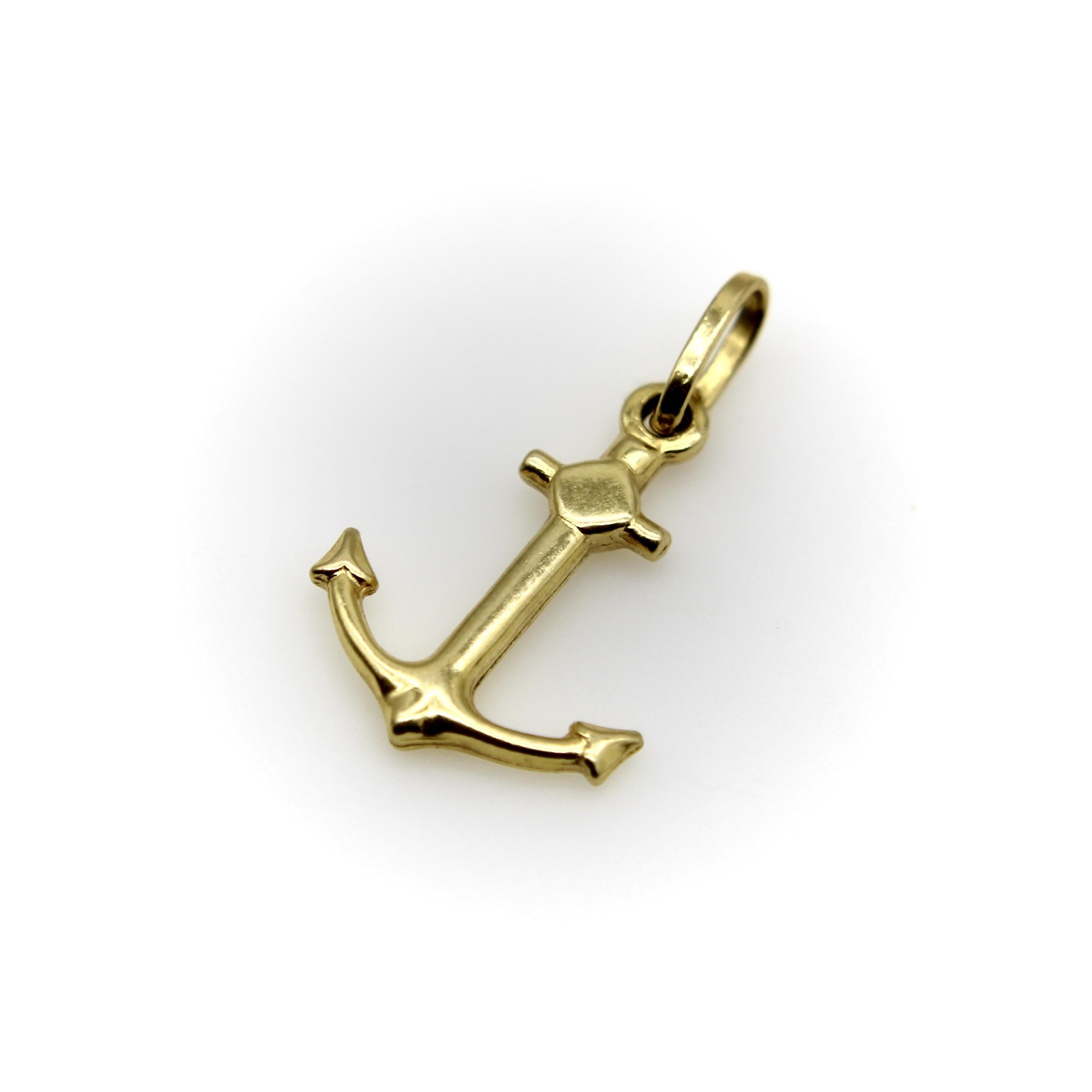 Moderne Pendentif / breloque d'ancre en or 18K vintage en vente