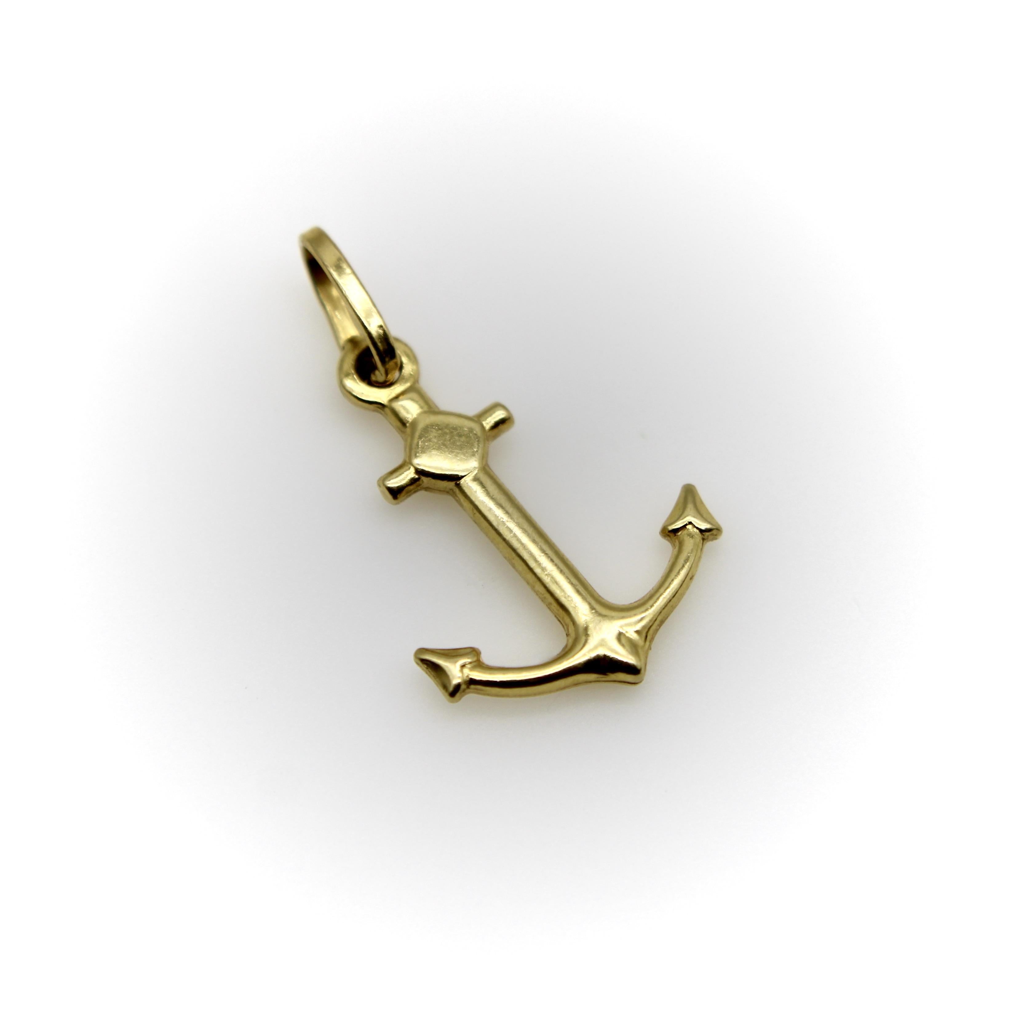 Pendentif / breloque d'ancre en or 18K vintage Unisexe en vente