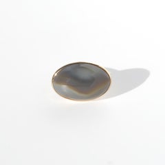 Vintage 18K Gold and Agate Ring by Swedish Master Sten Karlsson Made 1964