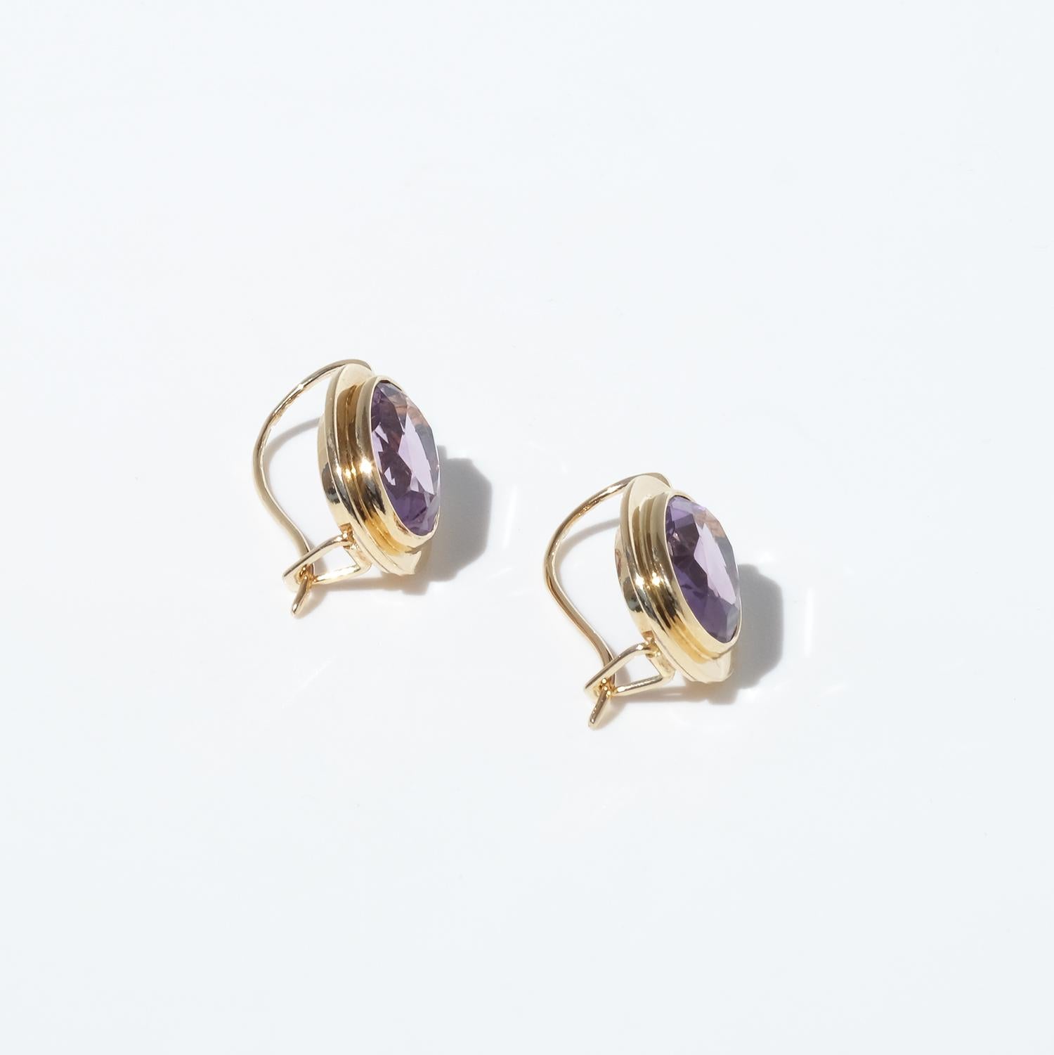 Women's Vintage 18K Gold and Amethyst Earrings by Alexander Tillander Made 1955 For Sale