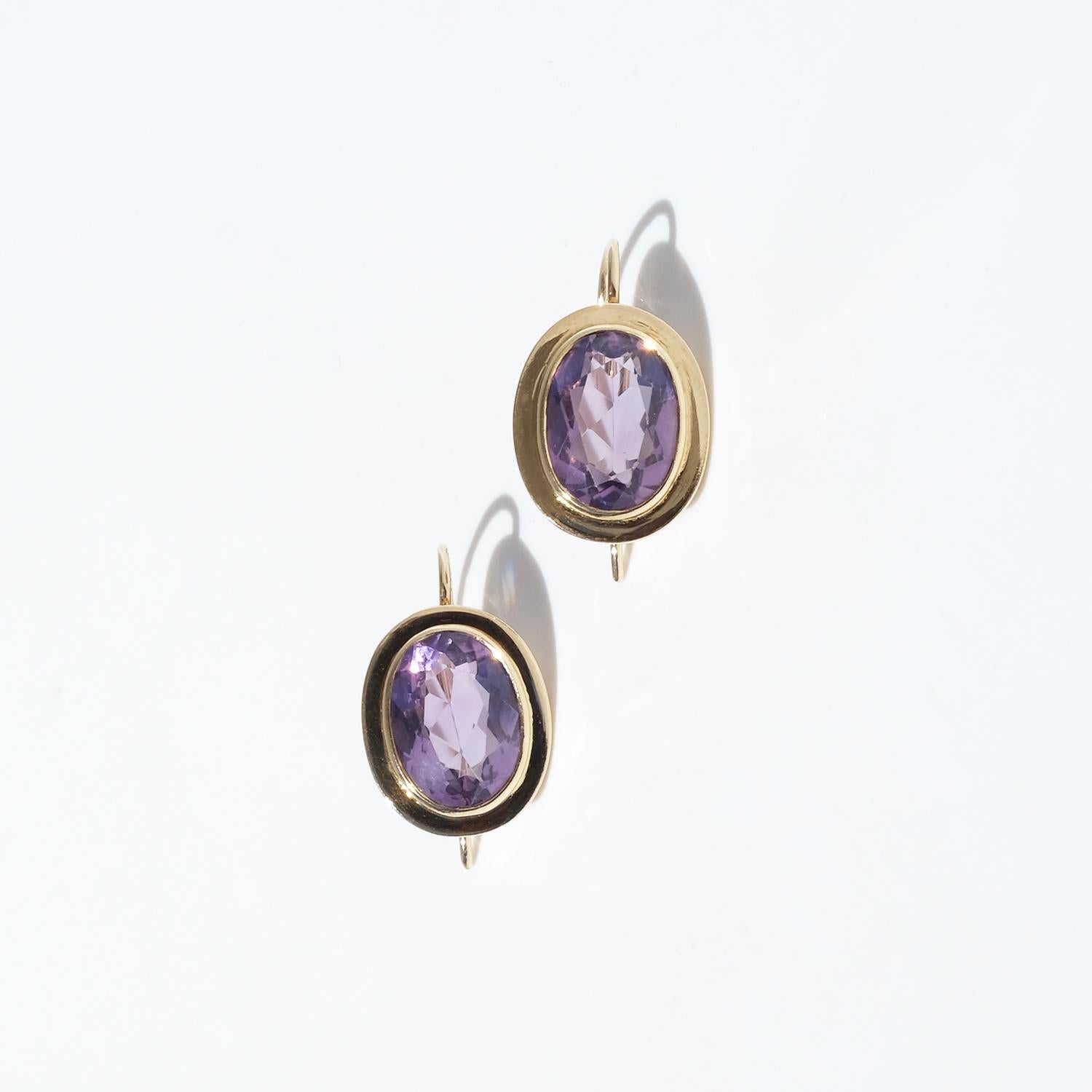 Vintage 18K Gold and Amethyst Earrings by Alexander Tillander Made 1955 For Sale 1