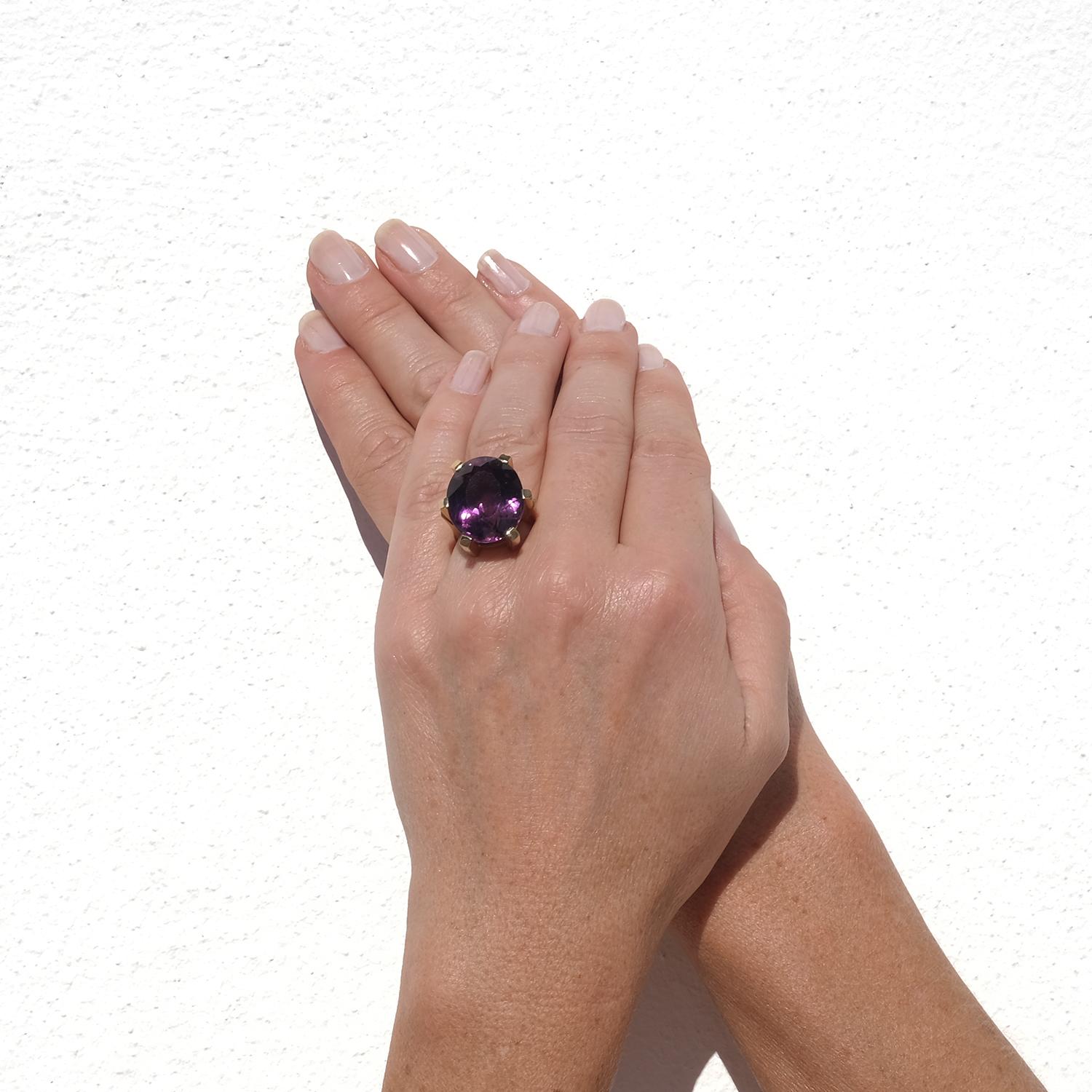 Vintage 18K Gold und Amethyst Ring von schwedischen Meister Ge-Kå Rolf Kaplan Made 1976 im Angebot 6