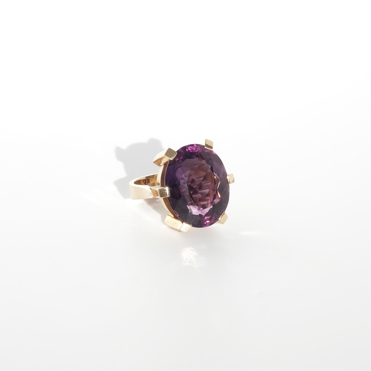 Vintage 18K Gold und Amethyst Ring von schwedischen Meister Ge-Kå Rolf Kaplan Made 1976 im Angebot 2