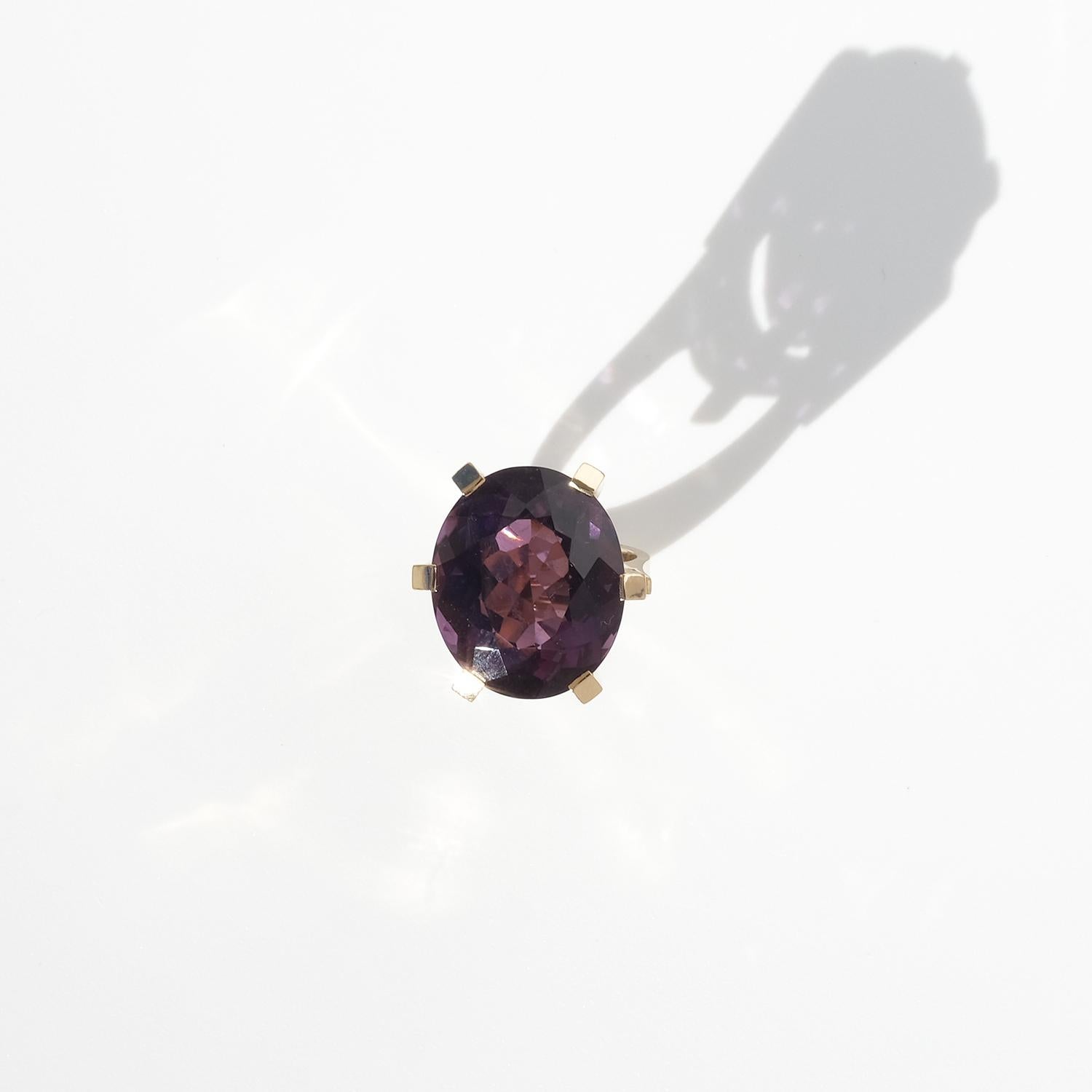 Vintage 18K Gold und Amethyst Ring von schwedischen Meister Ge-Kå Rolf Kaplan Made 1976 im Angebot 4