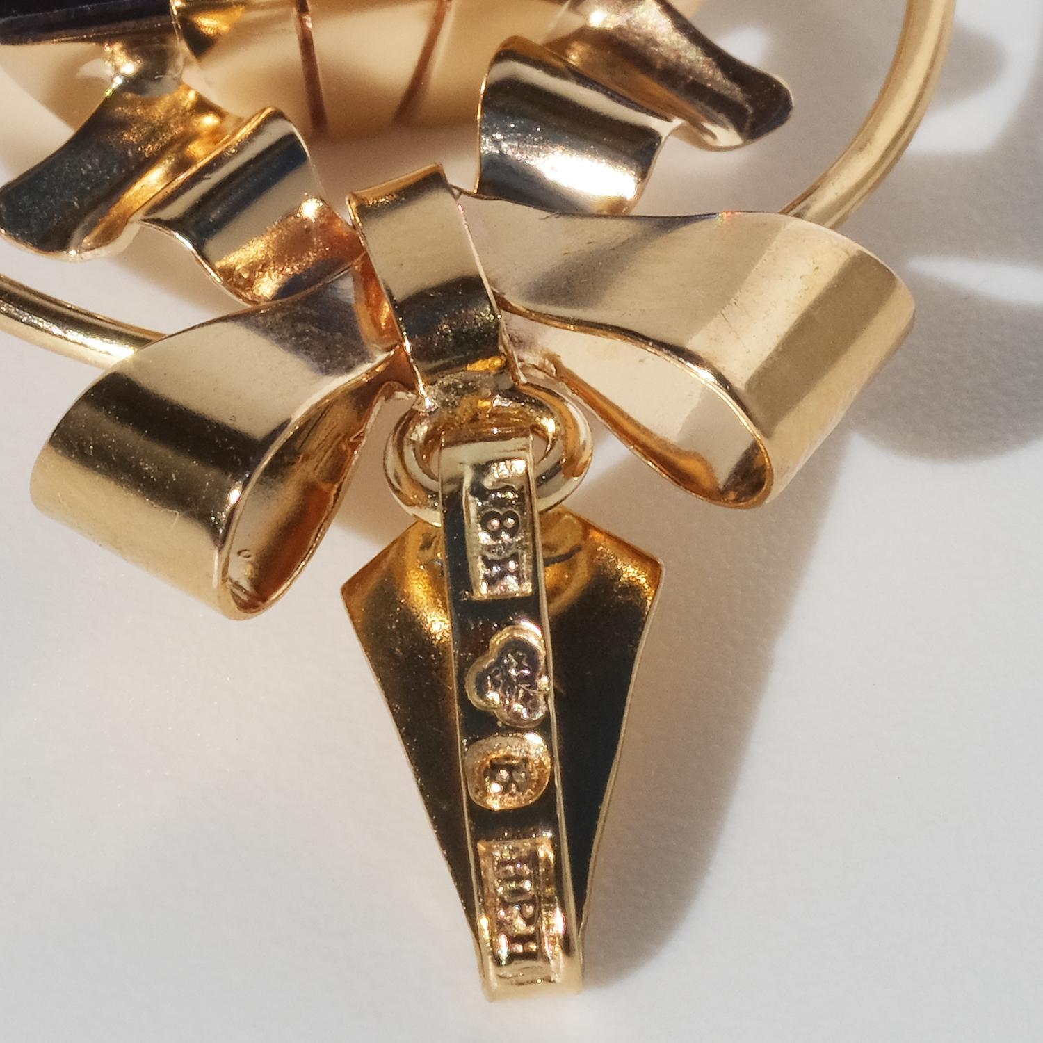 18 Karat Gold- und Aquamarin-Anhänger im Vintage-Stil, hergestellt 1948 im Angebot 2