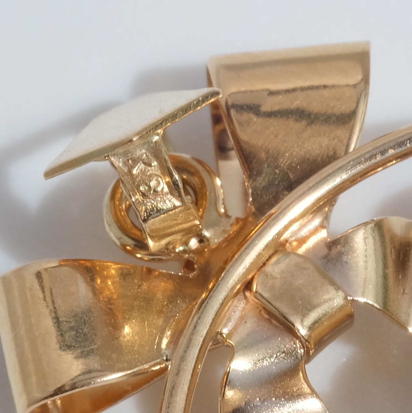 18 Karat Gold- und Aquamarin-Anhänger im Vintage-Stil, hergestellt 1948 im Angebot 3