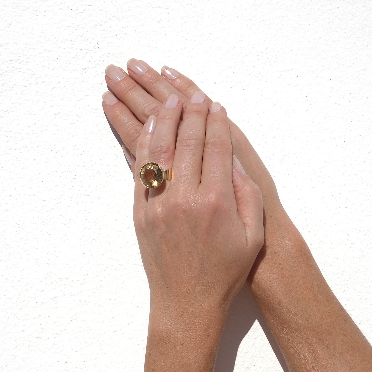 Vintage 18K Gold and Citrine  Made 1965 For Sale 6
