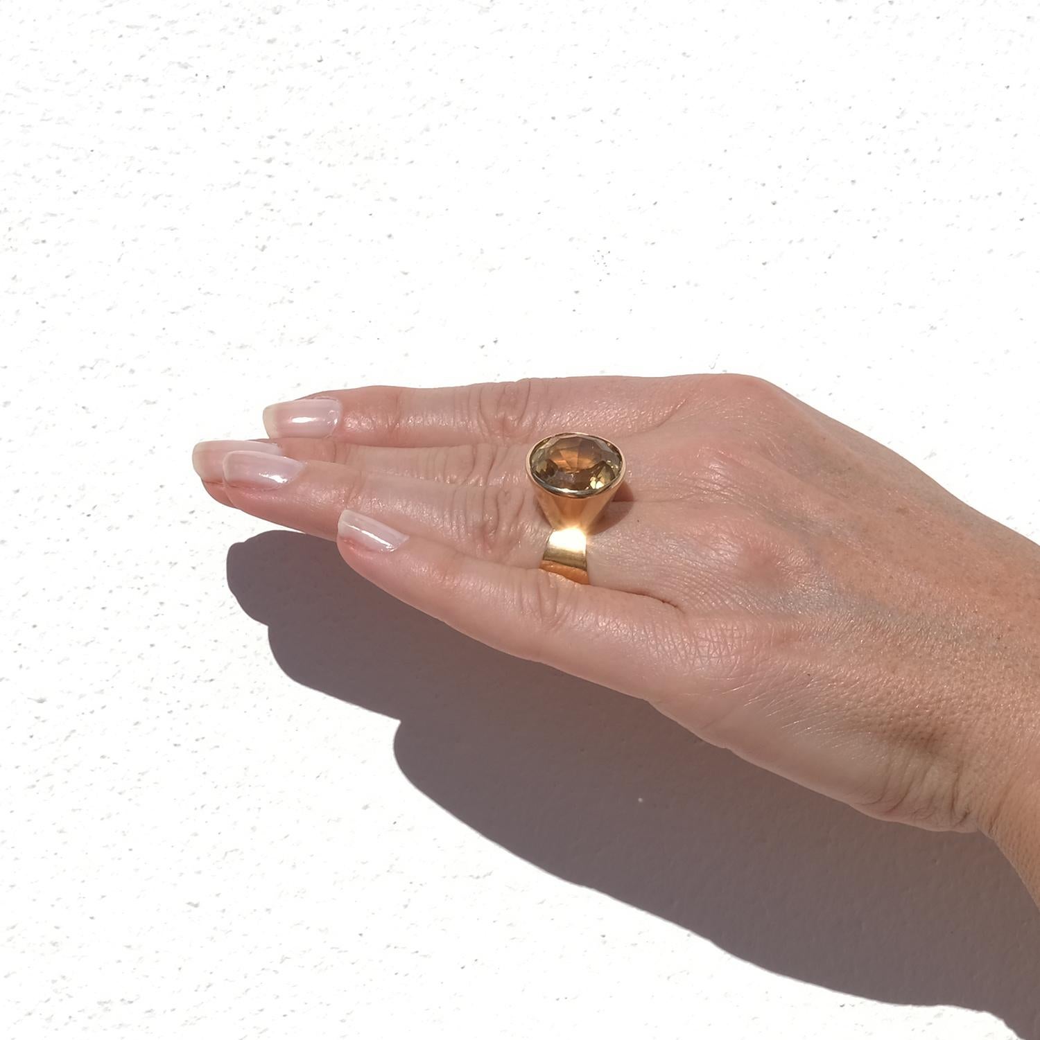 Vintage 18K Gold and Citrine  Made 1965 For Sale 7