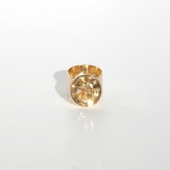 Vintage 18K Gold and Citrine  Made 1965