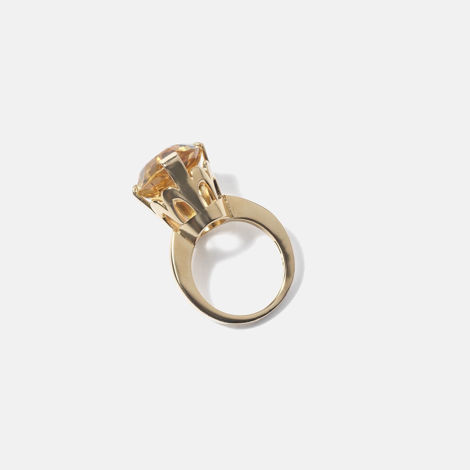 Vintage-Ring aus 18 Karat Gold und Citrin, hergestellt im Jahr 1972 im Angebot 2