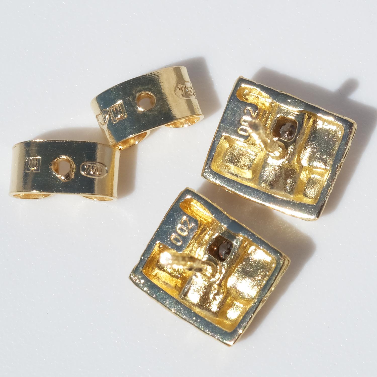 Vintage 18K Gold and Diamond Earrings “Thai Earrings” by Lapponia im Angebot 3