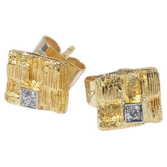 Vintage 18K Gold and Diamond Earrings “Thai Earrings” by Lapponia