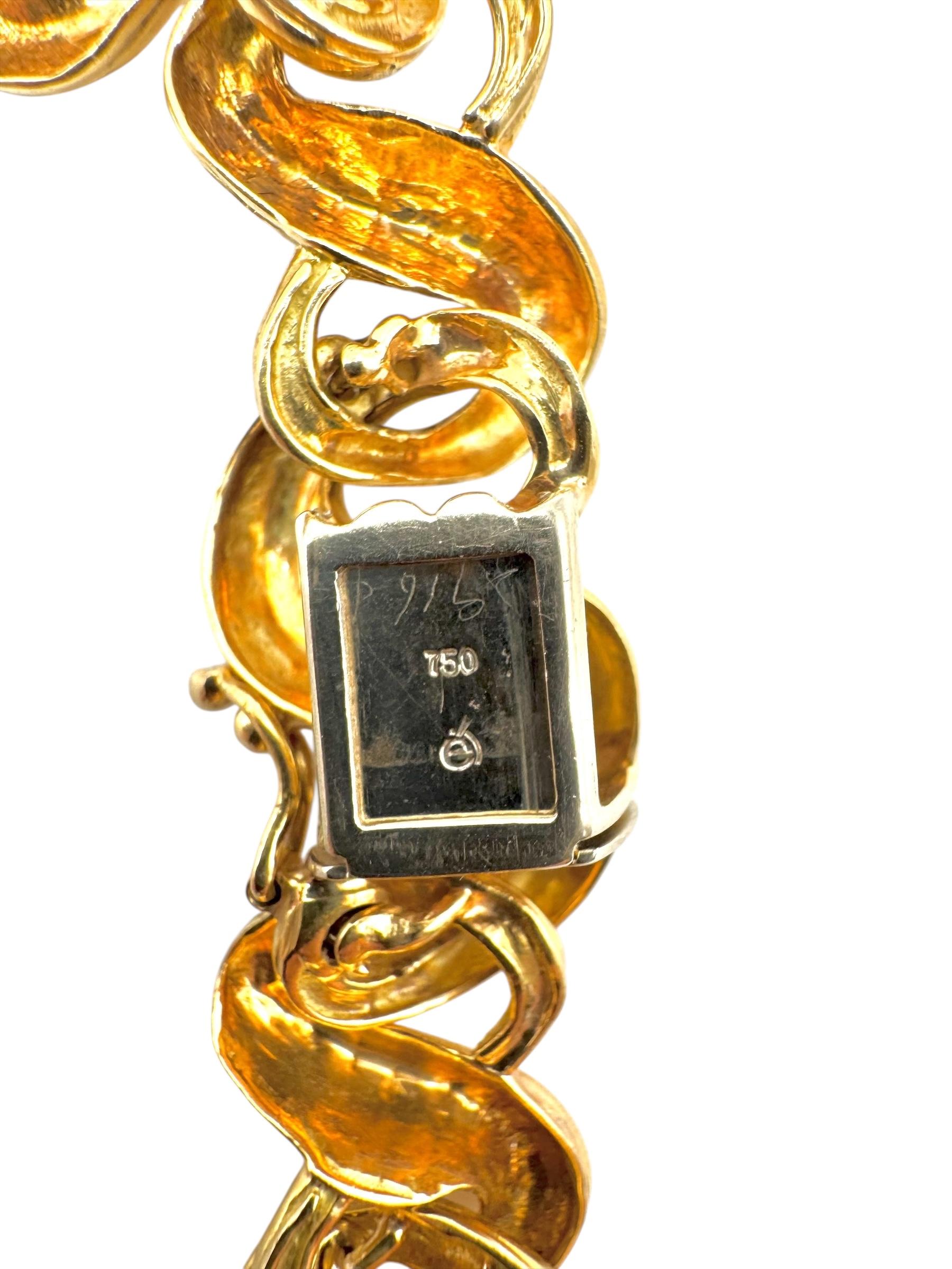 Set di collane e bracciali a nastro in oro 18 carati e diamanti d'epoca in vendita 2