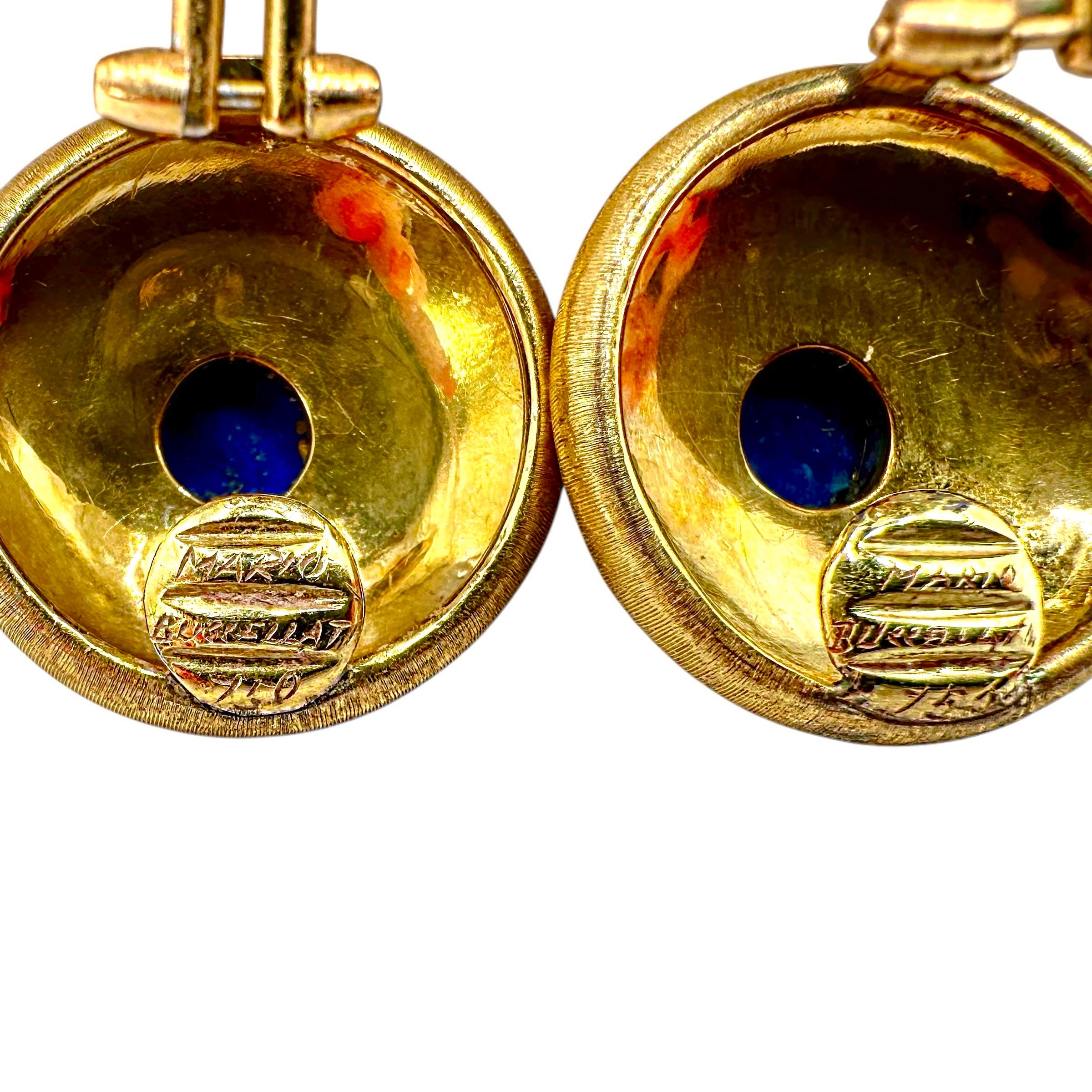 Vintage 18K Gold and Lapis-Lazuli Dome Earrings by Mario Buccellati For Sale 1