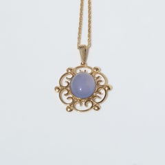 Vintage 18k Gold and Moon Stone Necklace by Heribert Engelbert Made Year 1956