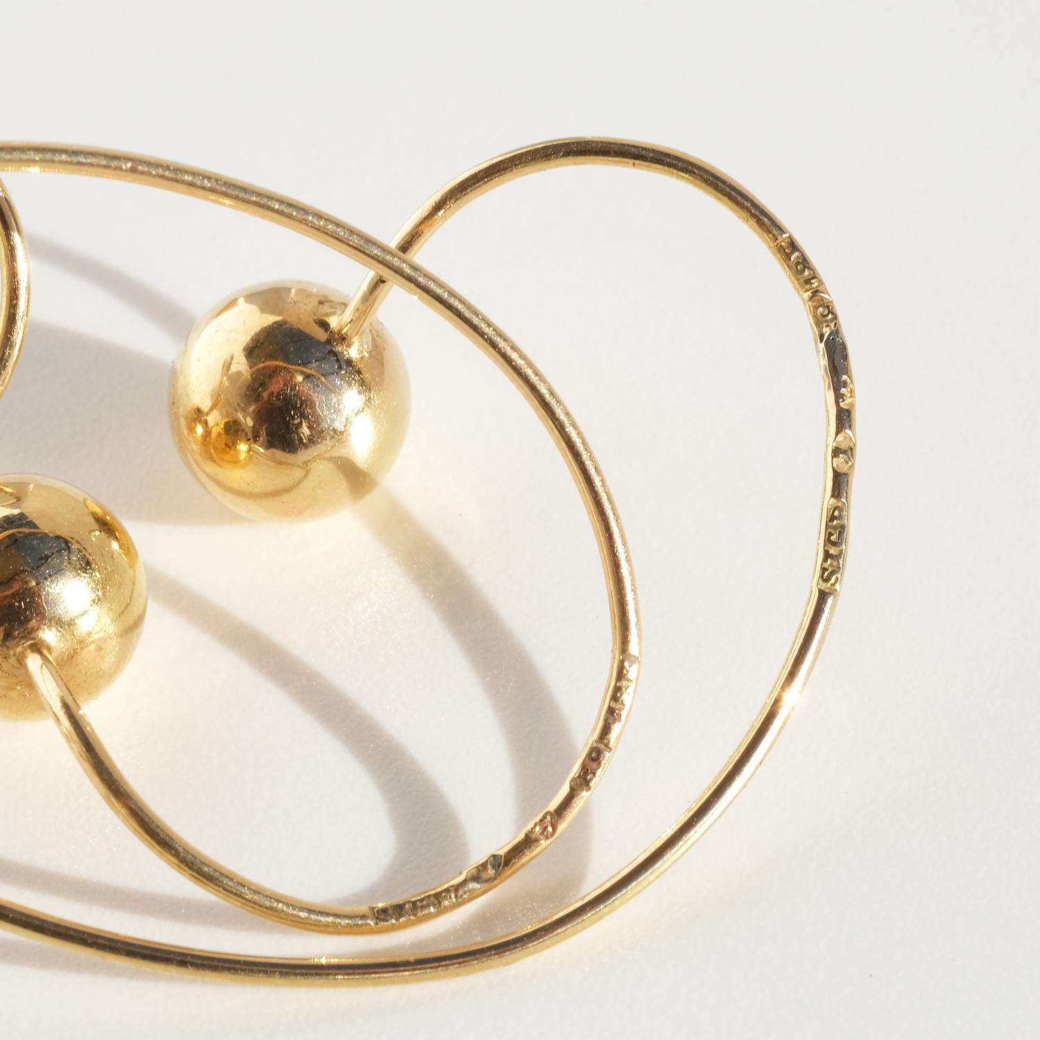 Orecchini pendenti d'epoca in oro 18 carati e opale di Sigurd Persson del 1967 in vendita 5