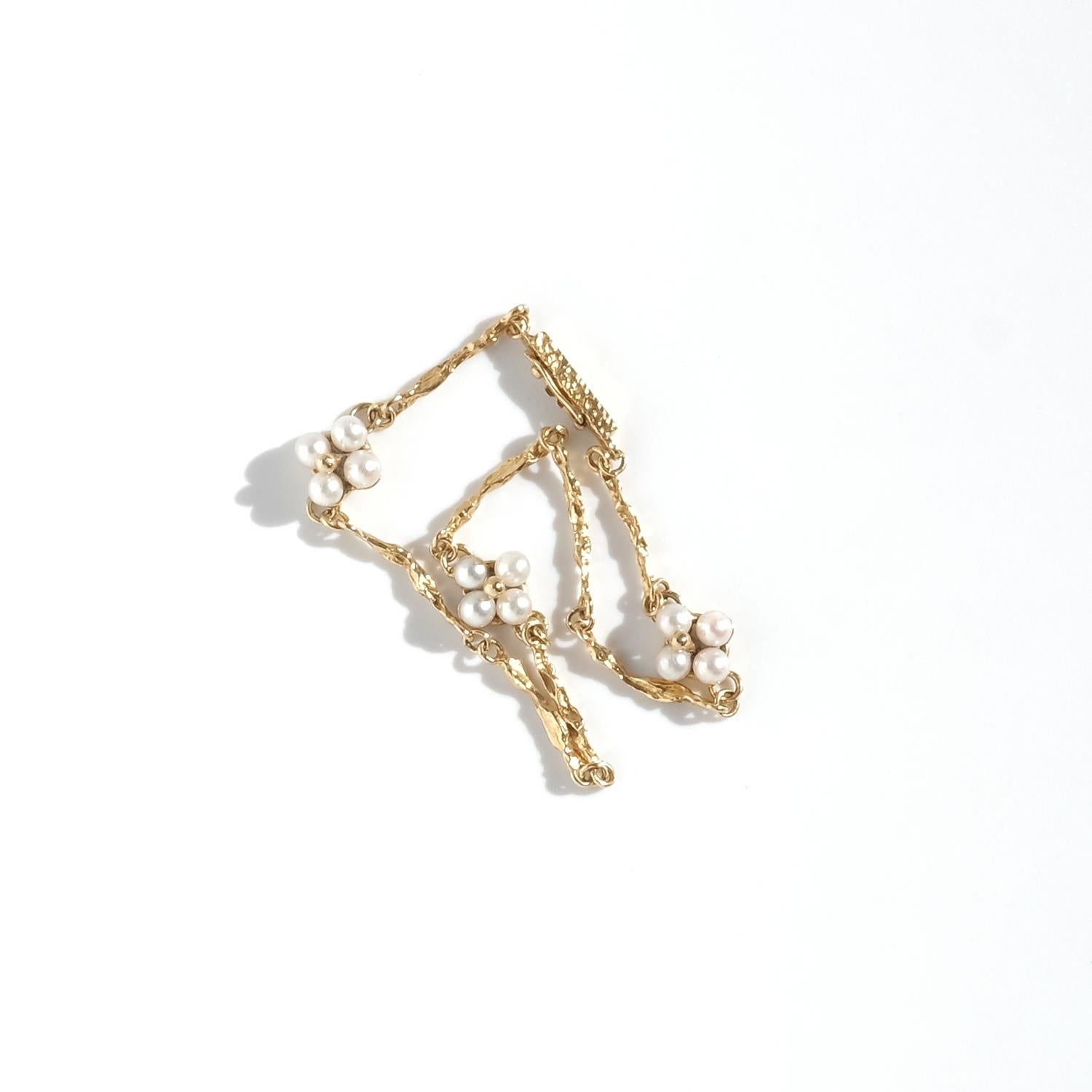 Vintage 18K Gold und Perlen Armband von Lapponia Made 2000 im Zustand „Gut“ in Stockholm, SE