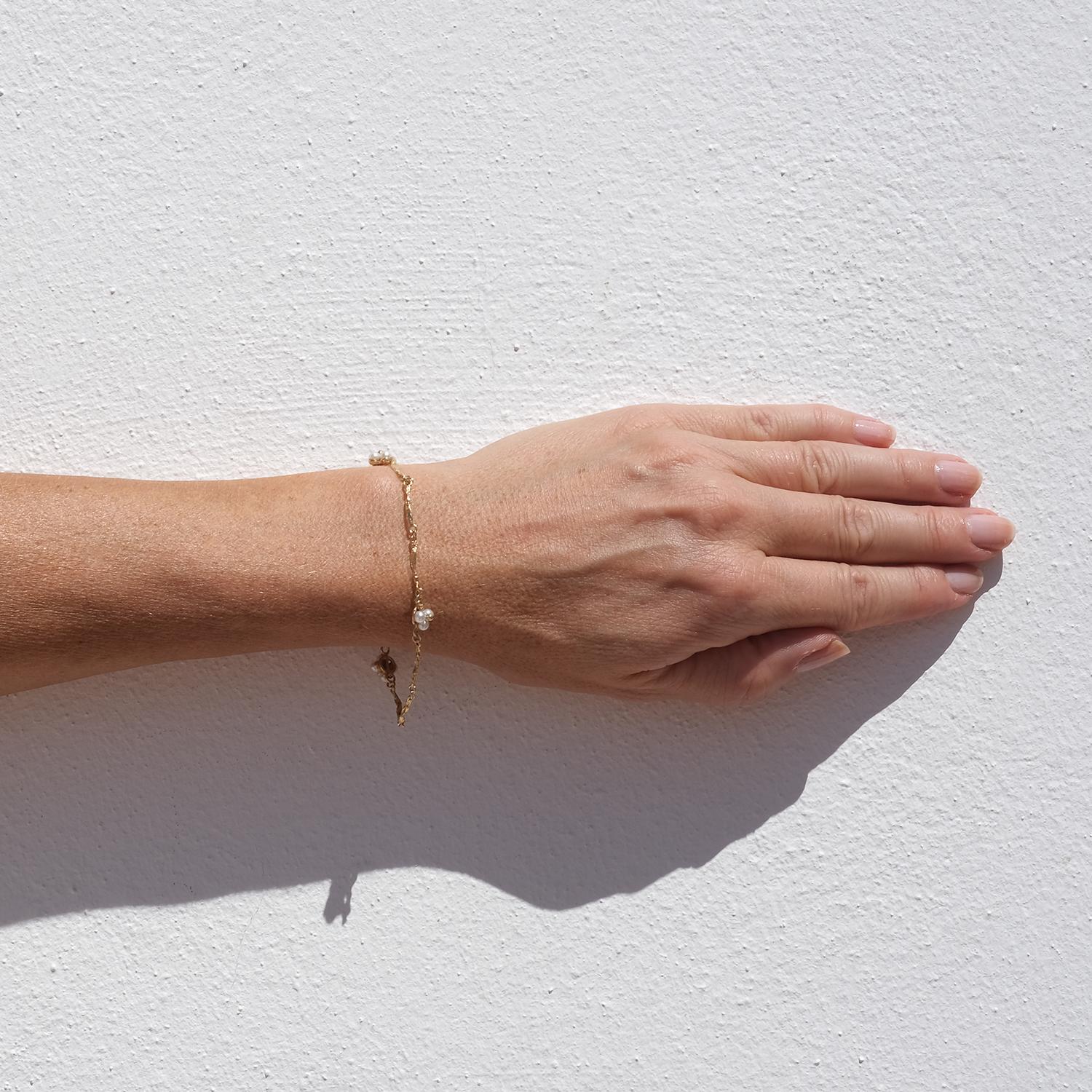 Vintage 18K Gold und Perlen Armband von Lapponia Made 2000 3