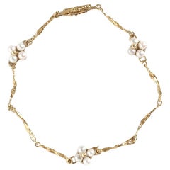 Vintage 18K Gold and Pearl Bracelet by Lapponia Made 2000