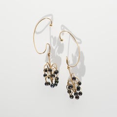 Boucles d'oreilles vintage en or 18 carats et perles par Sigurd Persson faites en 1965