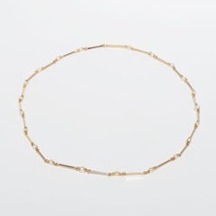 Collier vintage en or 18 carats et perles par Master Rey urban, année 1977