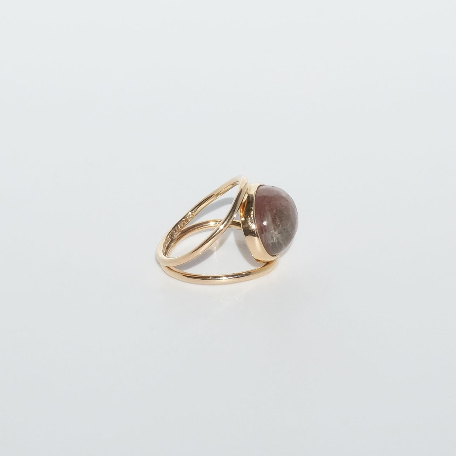 Vintage 18k Gold and Pink Tourmaline Ring by Swedish Master Rey Urban Year 1961 For Sale 1