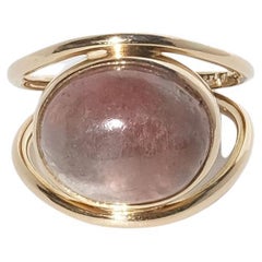 Retro 18k Gold and Pink Tourmaline Ring by Swedish Master Rey Urban Year 1961