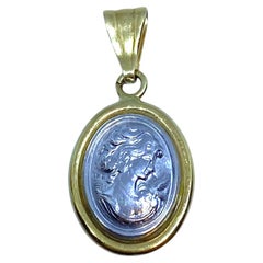 Vintage 18K Gold and Platinum Cameo Pendant