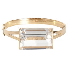 Vintage 18k Gold and Rock Crystal Bracelet Made Year 1970