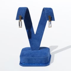 Boucles d'oreilles vintage en or 18K et cristal de roche par Ekström & Blohm Made 1950s