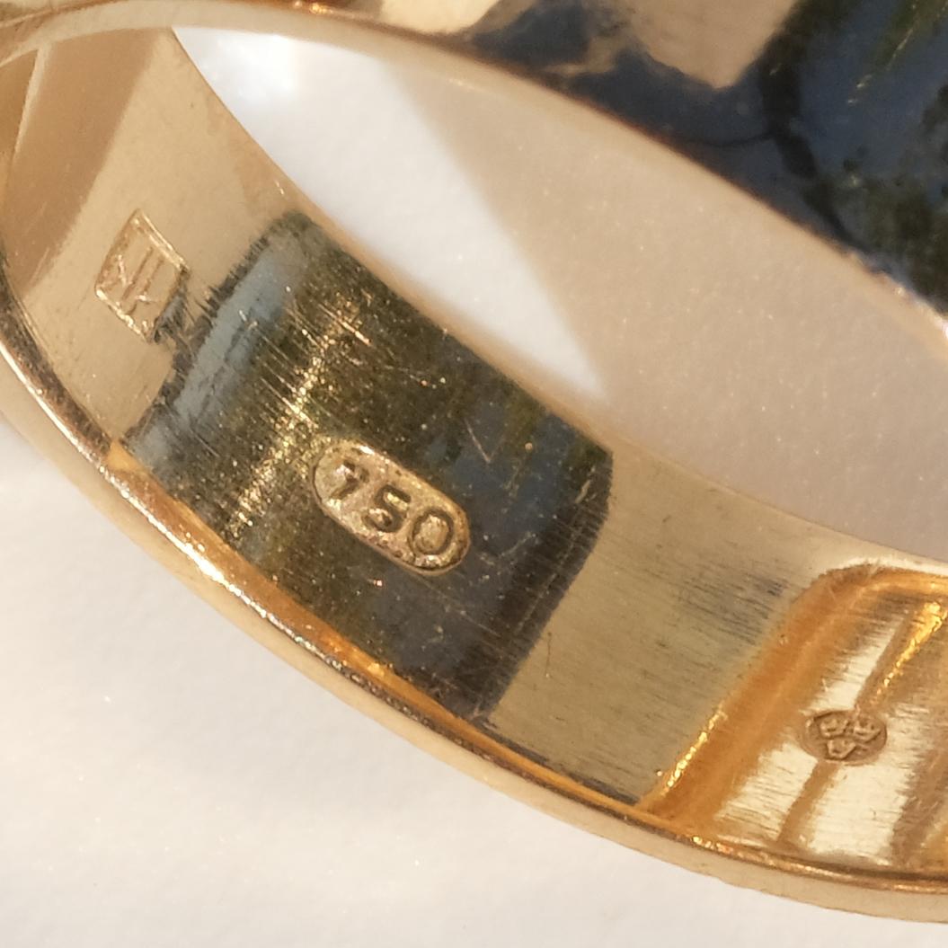 Vintage-Ring aus 18 Karat Gold und Bergkristall von finnischem Meister Kaunis Koru im Angebot 1