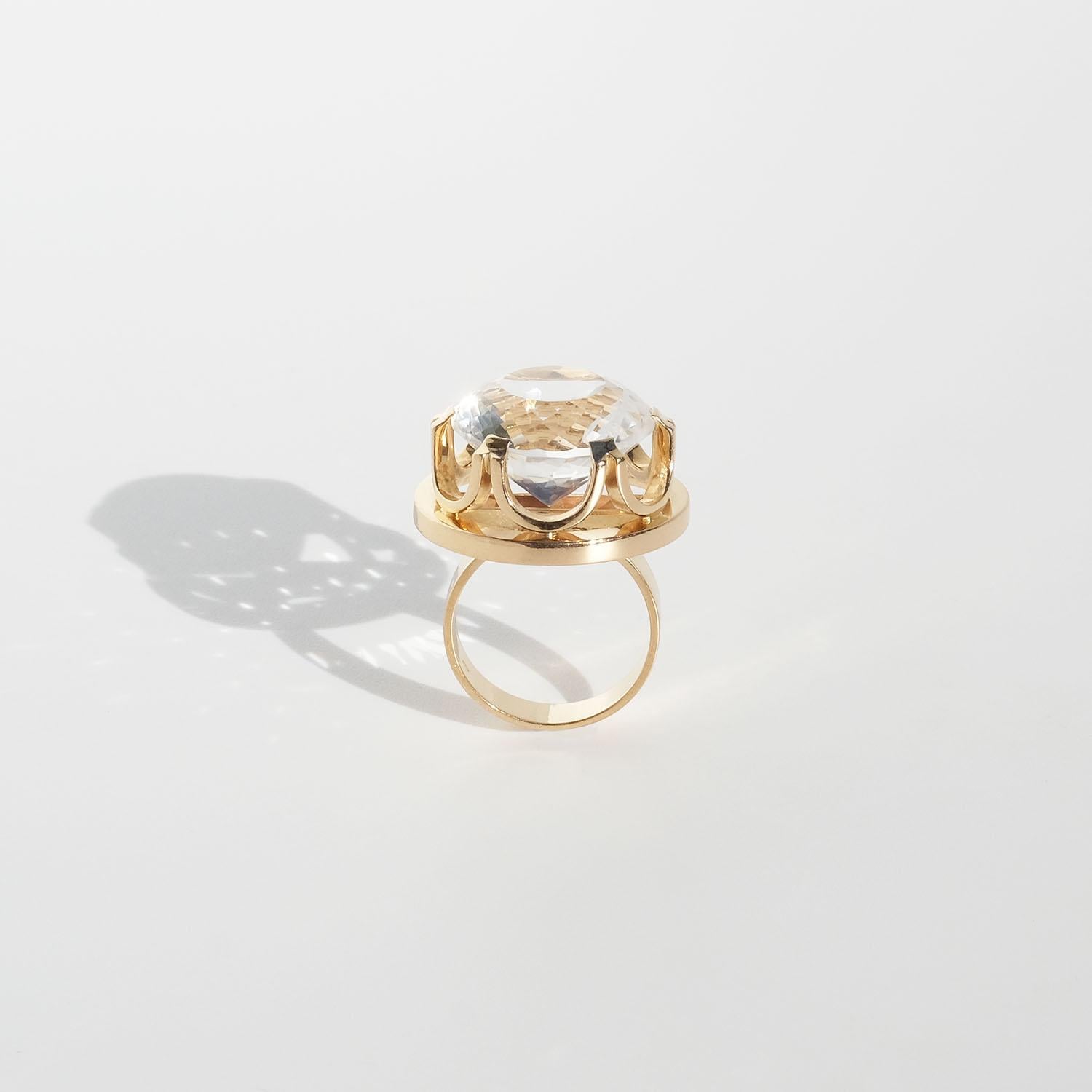 Vintage-Ring aus 18 Karat Gold und Bergkristall von finnischem Meister Kaunis Koru im Angebot 3