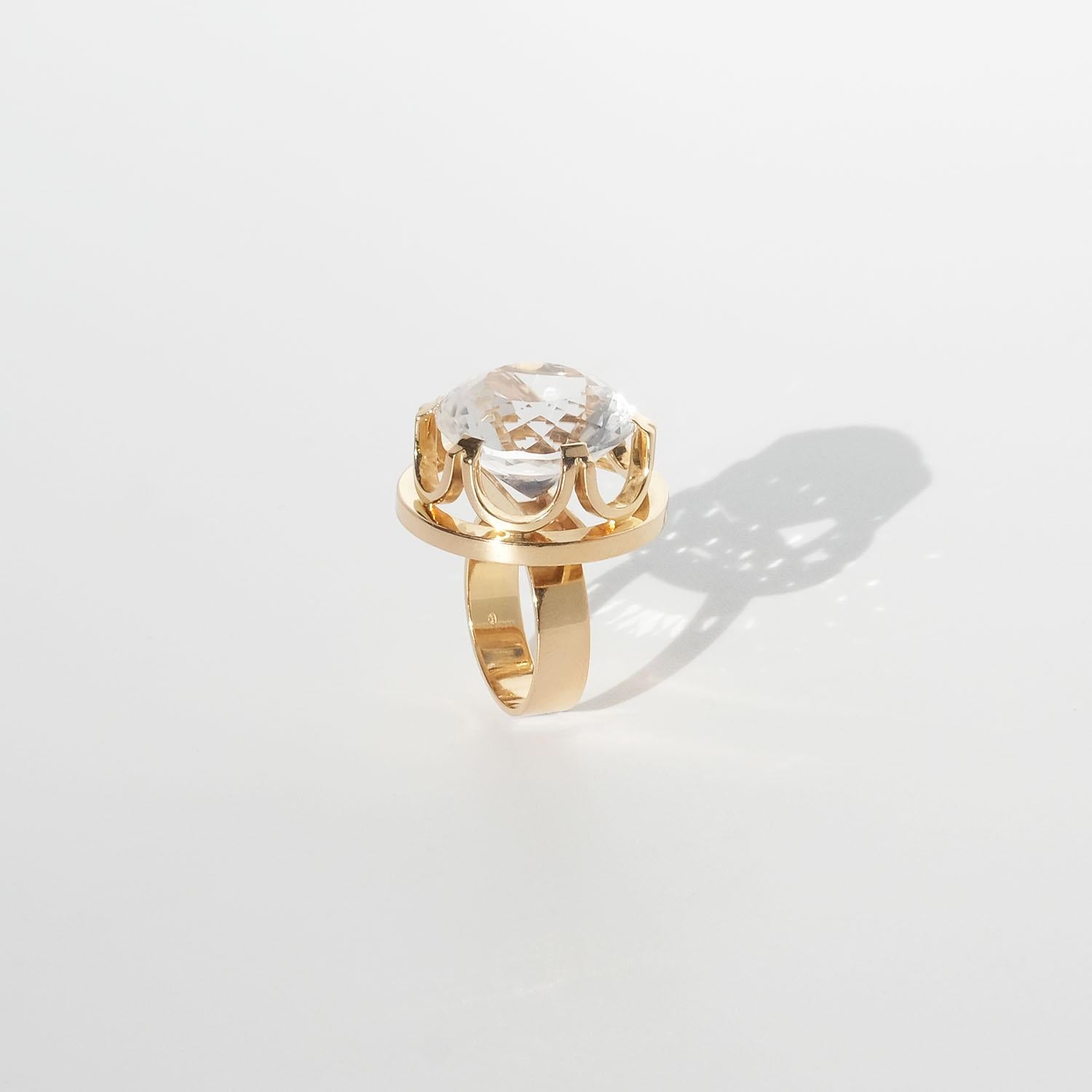 Vintage-Ring aus 18 Karat Gold und Bergkristall von finnischem Meister Kaunis Koru im Angebot 4