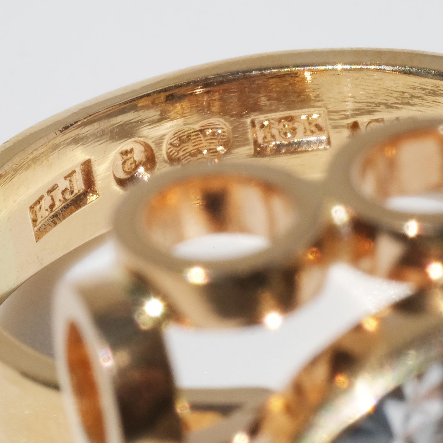 Vintage 18karat Gold and Rock Crystal Ring by Mastercecilia Johansson Year 1977 For Sale 1
