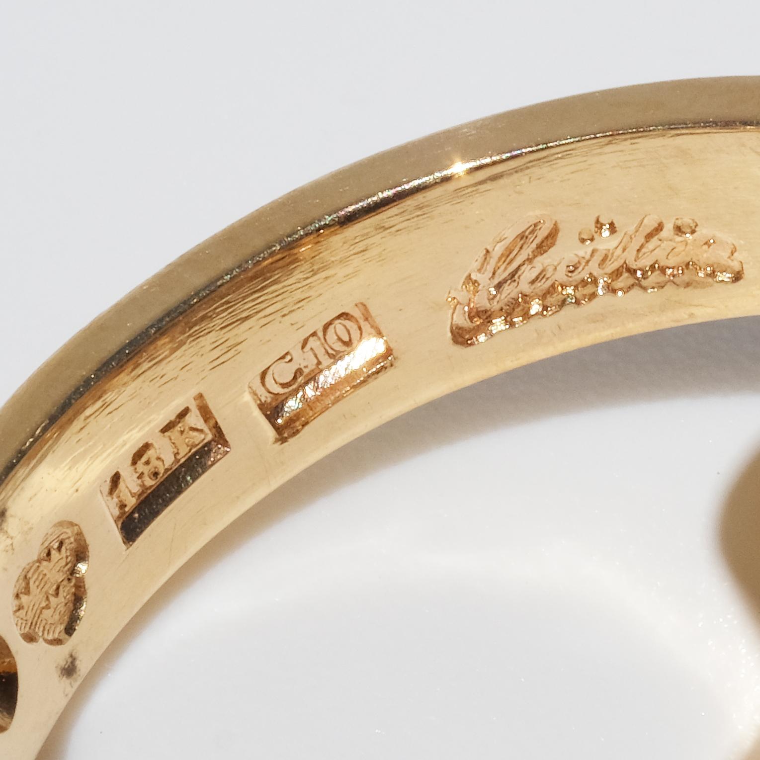 Vintage 18karat Gold and Rock Crystal Ring by Mastercecilia Johansson Year 1977 For Sale 2