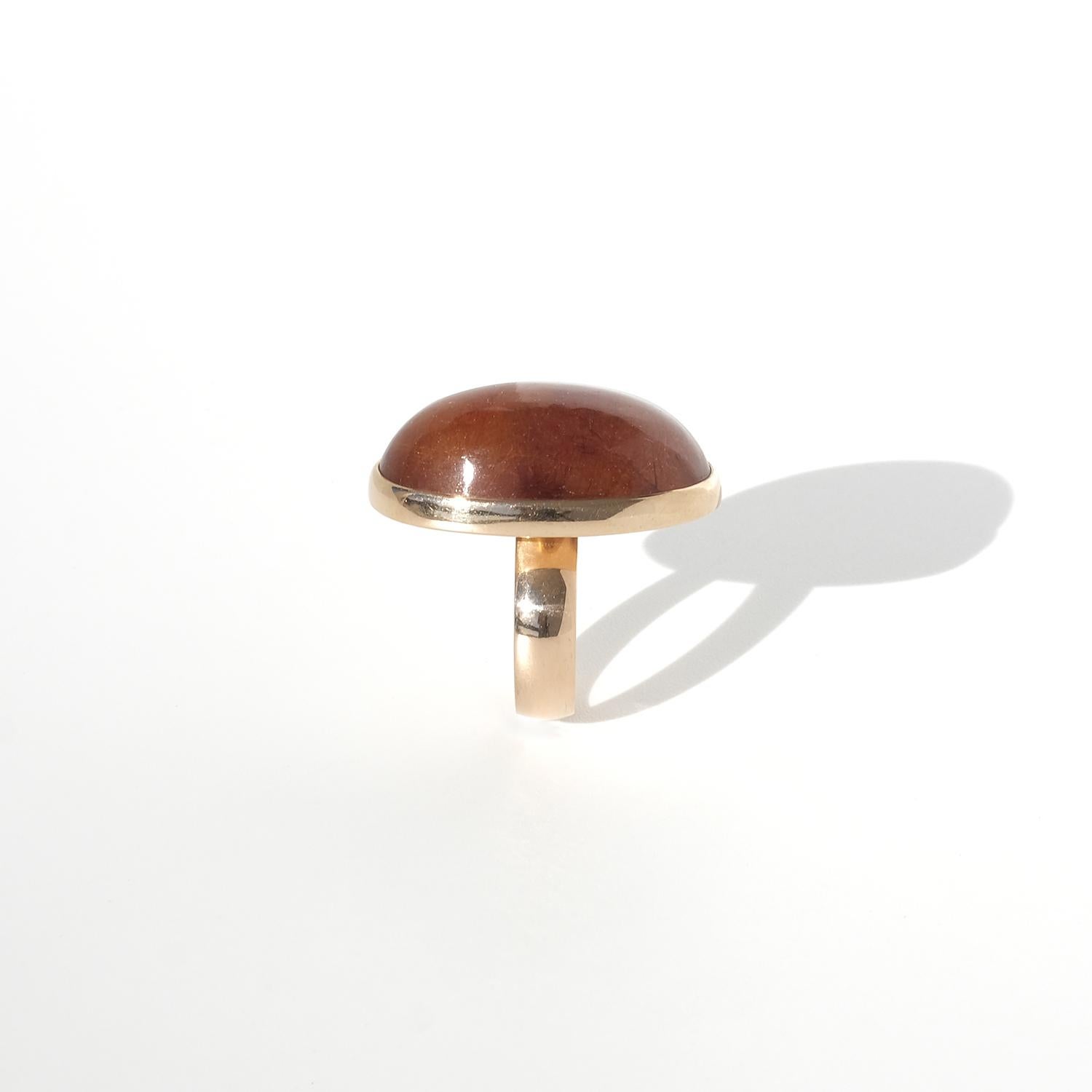 Anello vintage in oro 18 carati e quarzo rutilico del 1959 in vendita 2