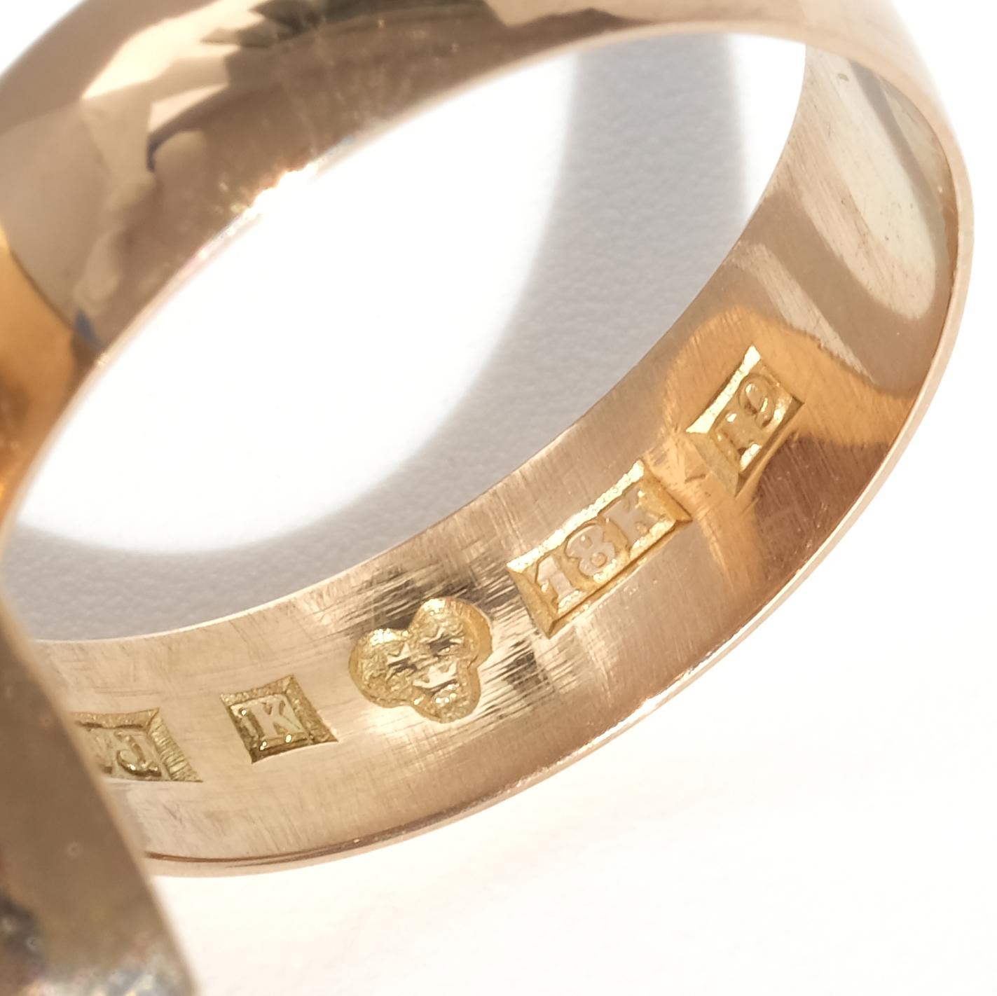 Anello vintage in oro 18 carati e quarzo rutilico del 1959 in vendita 4