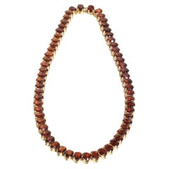 Vintage 18K Gold and Smoky Quartz Vintage Necklace, first half 19th c