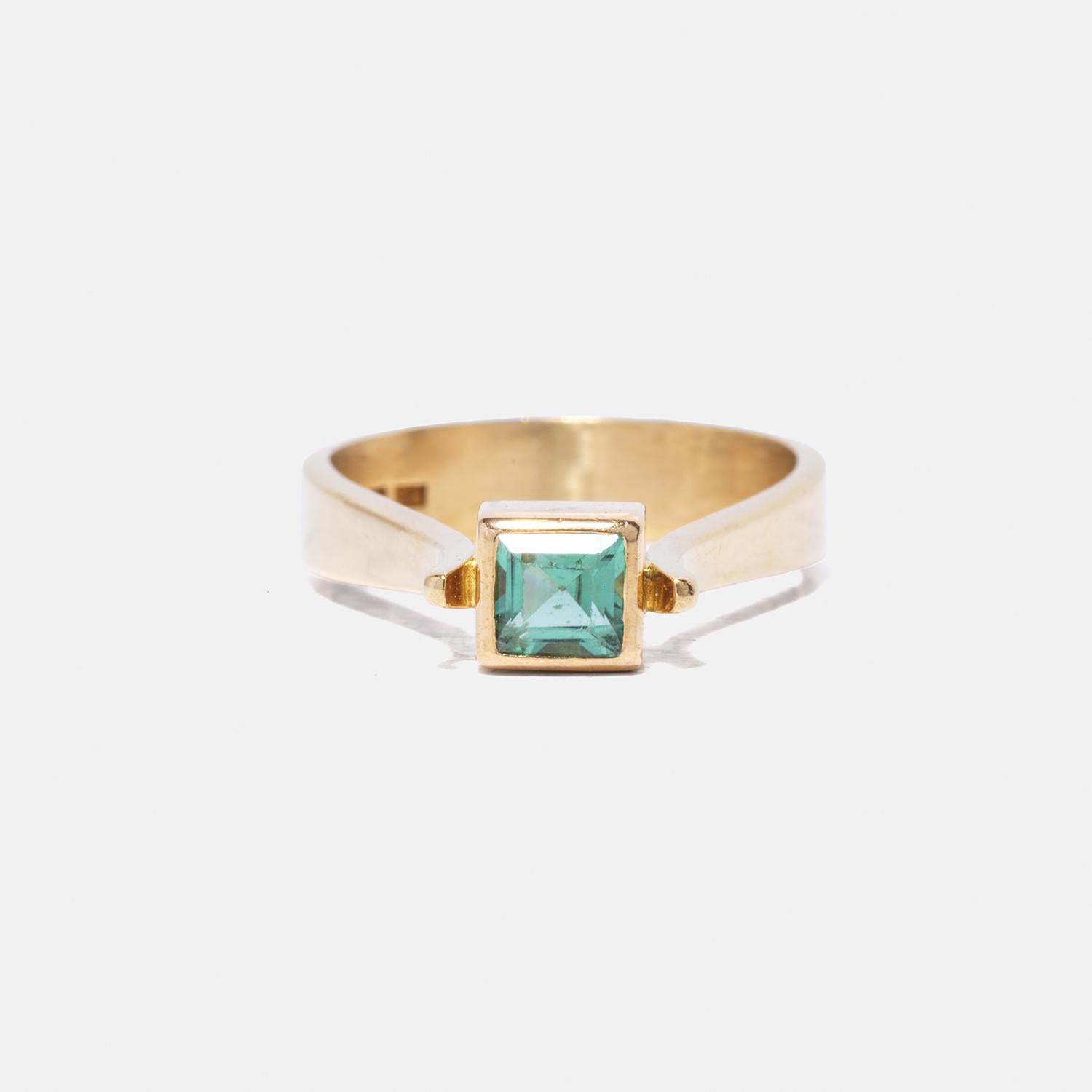 Vintage-Ring aus 18 Karat Gold und Turmalin von Rey Urban, hergestellt im Jahr 1967 für Damen oder Herren