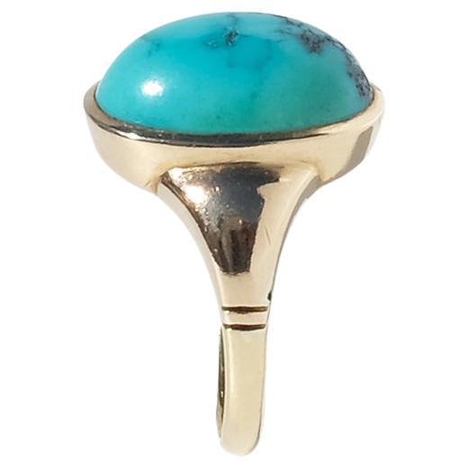 Vintage 18K Gold and Turquoise Ring by Hildur Jonsson Aktiebolag Made 1948 en venta