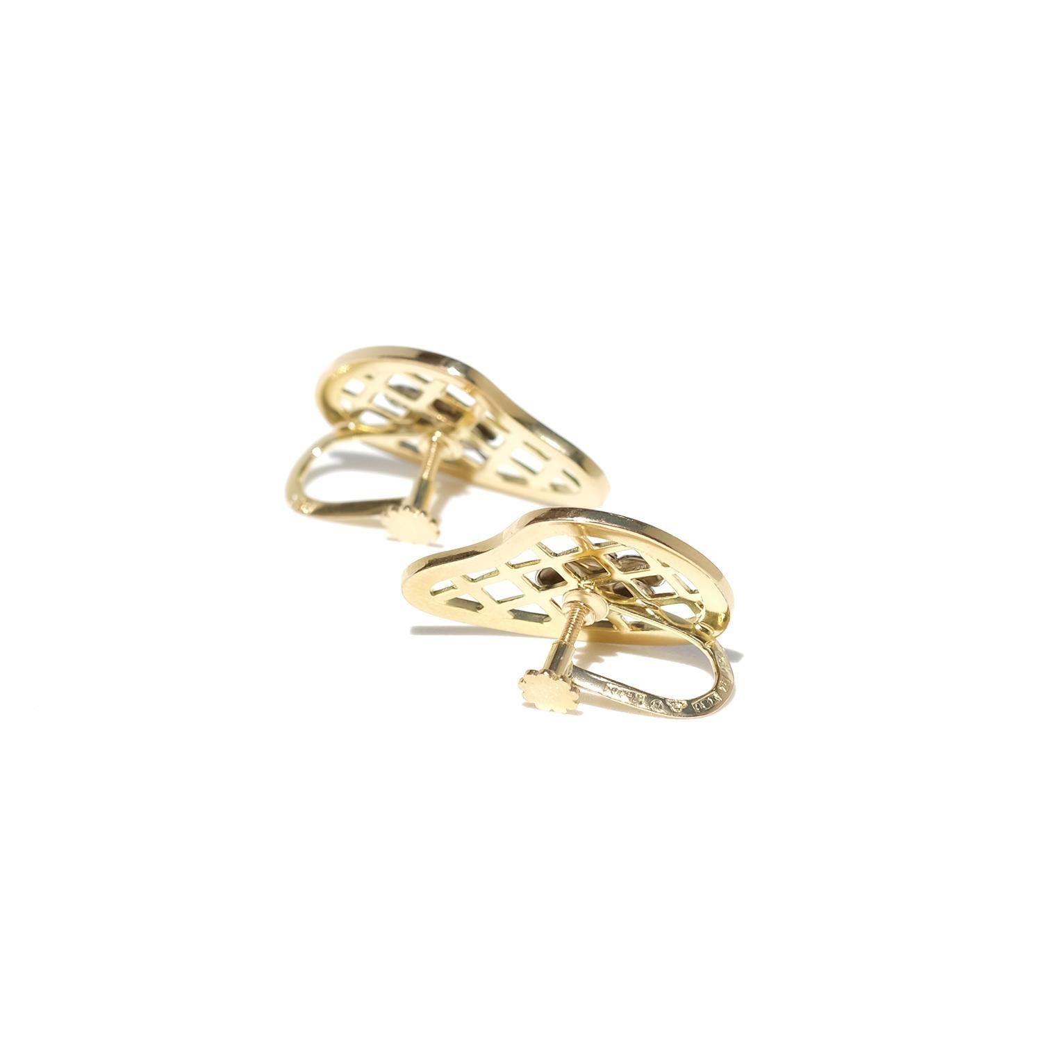Vintage 18k Gold and White Gold Earrings by Sigurd Persson Made 1950 For Sale 5