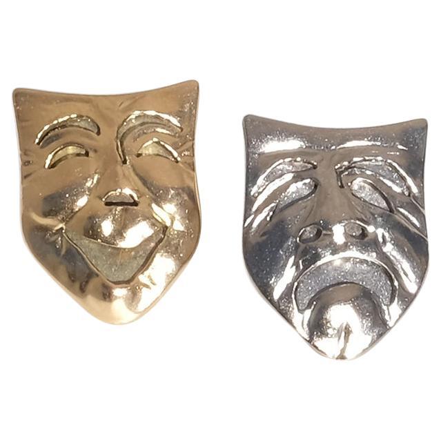 Vintage 18K Gold and White Gold Stud Earrings by Sebastian Schildt Made 1990 im Angebot