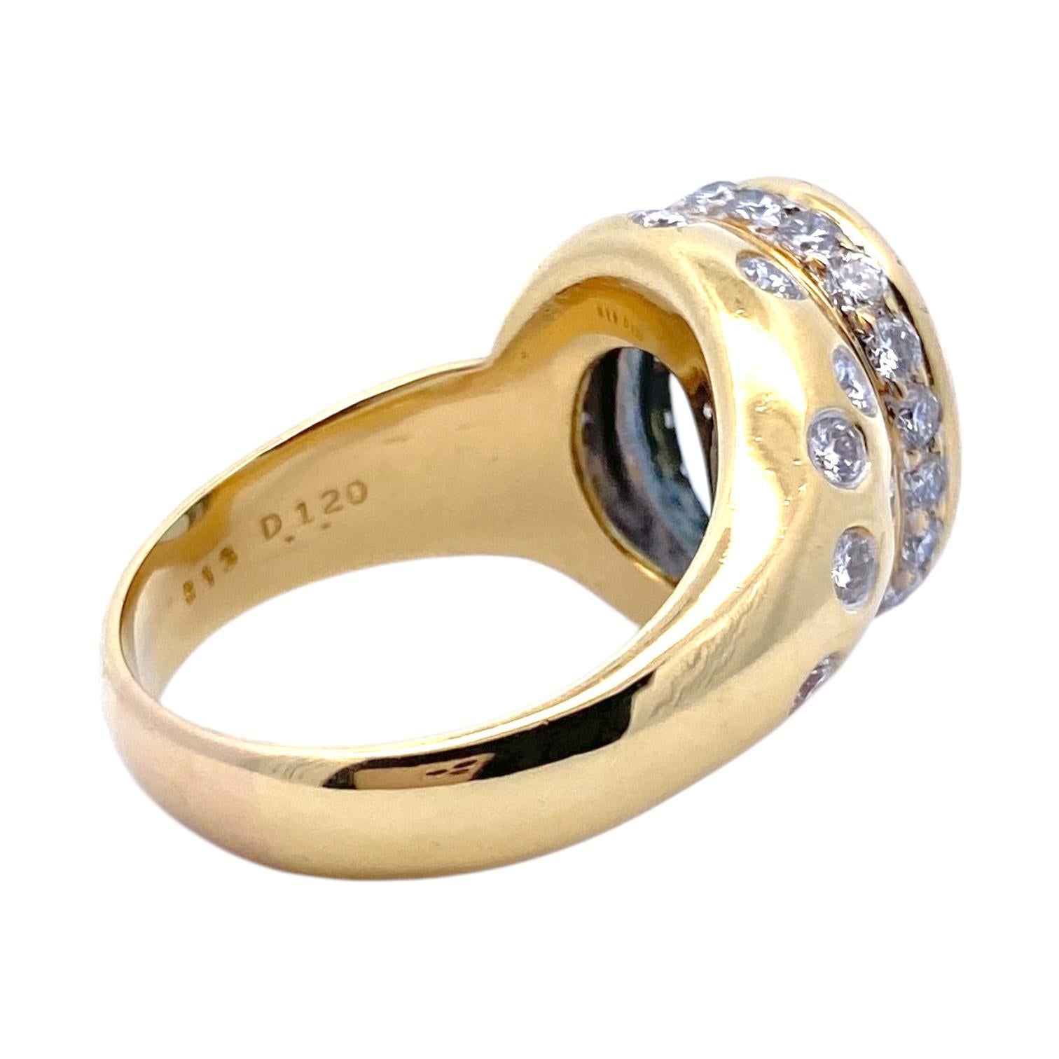 Ring aus 18 Karat Gold mit Aquamarin und Diamant Damen im Angebot