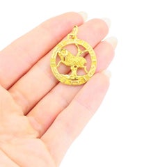 Vintage 18k Gold Aries Astrological Zodiac Pendant