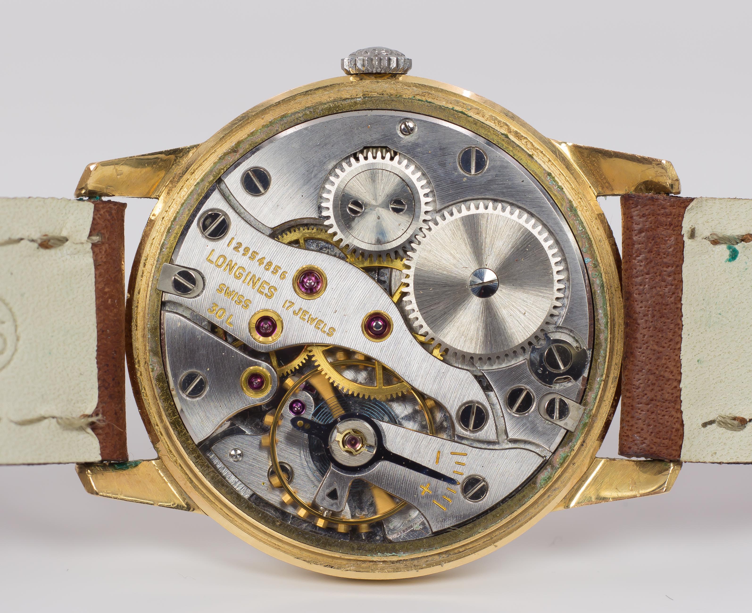 Women's or Men's Vintage 18 Karat Gold Automatic Longines Wristwatch, 1960s