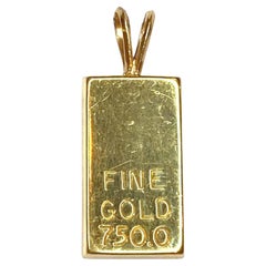 Vintage 18K Gold Bar Pendant